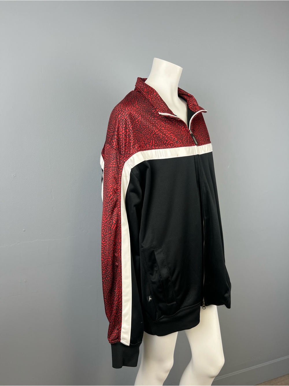 Jordan Dry-Fit Men's Black & Red Track Jacket with White Trim